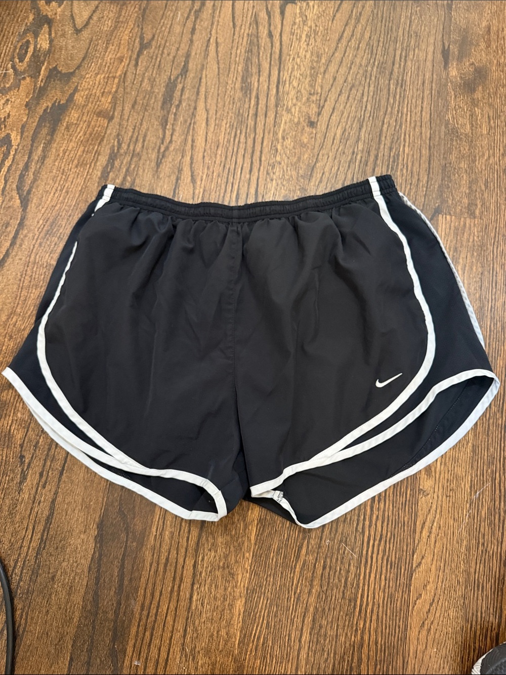Nike Black Dri Fit Women's Athletic Shorts with White Piping
